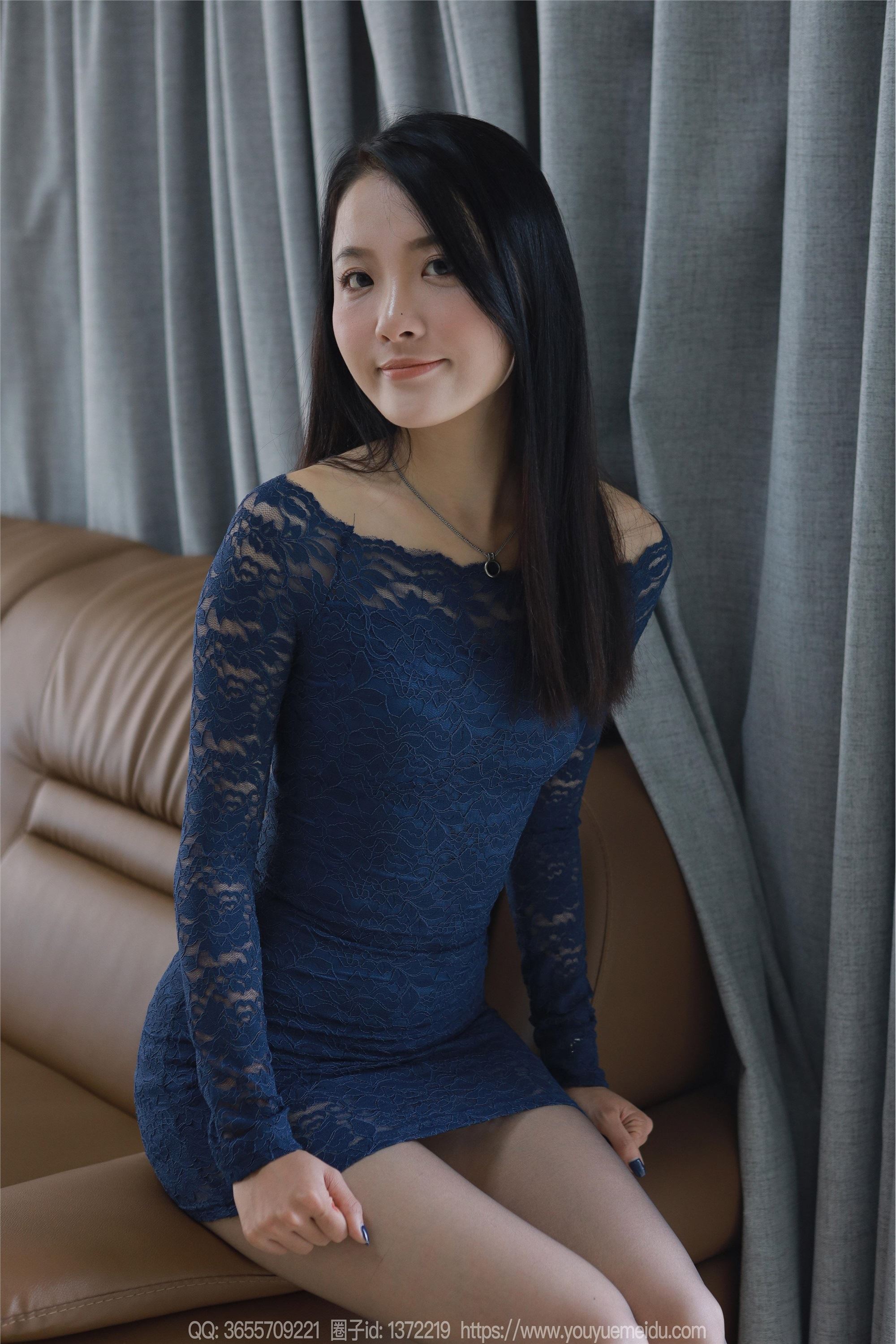 IESS异思趣向  2023.10.11 丝享家 1556 婉萍《蓝色镂空包臀裙》